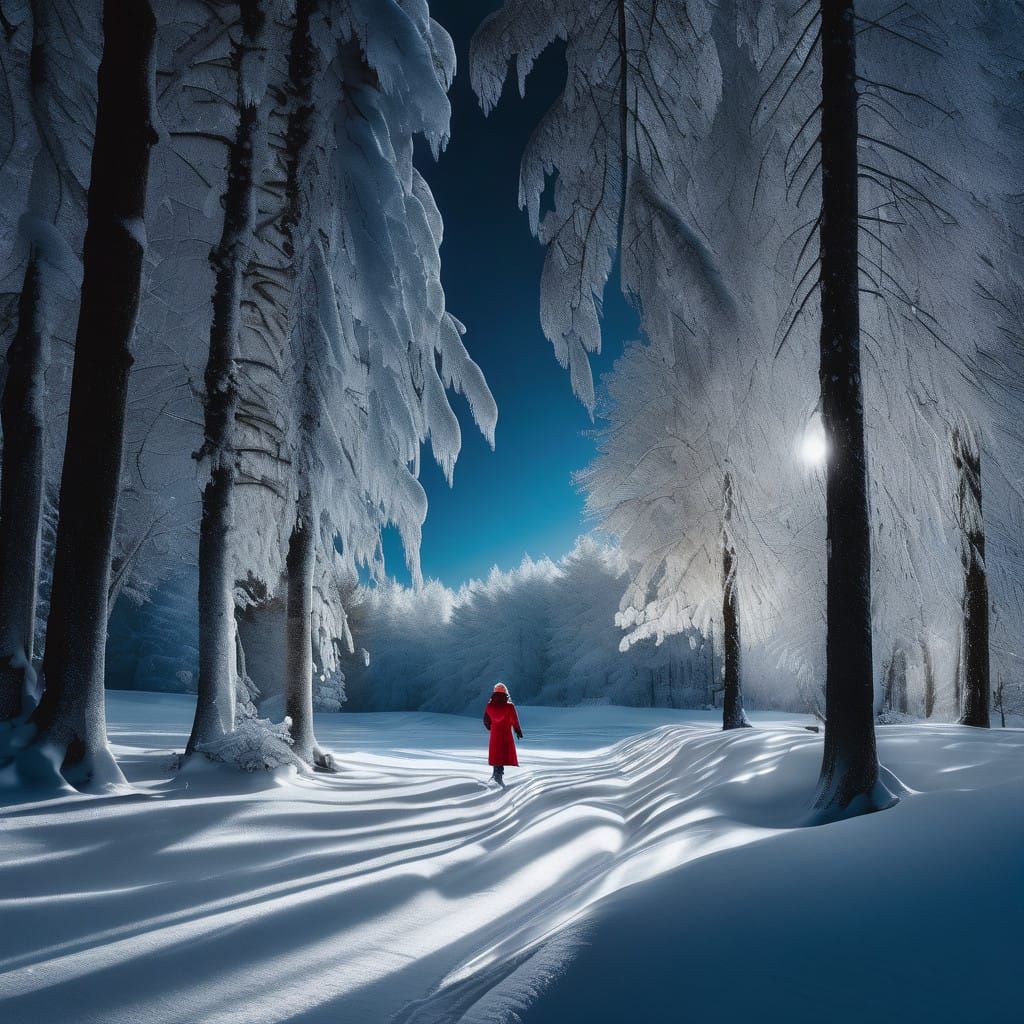 Strolling through a serene, frosty wonderland, leaving magical footprints in your path capturing the magic of Walking in a Winter Wonderland...