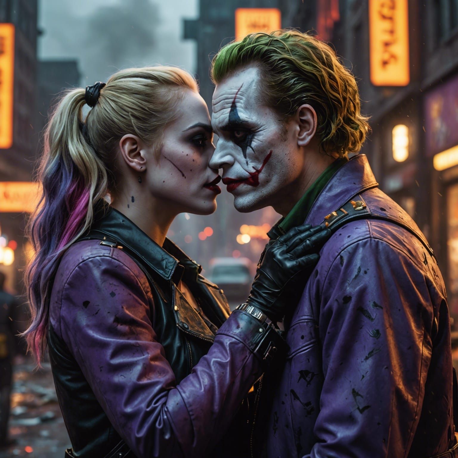 harley quinn kissing the joker - AI Generated Artwork - NightCafe Creator