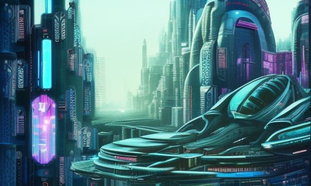 Cyberpunk city, futuristic, spaceships, towers, artwork, Sci-fi, HD  wallpaper