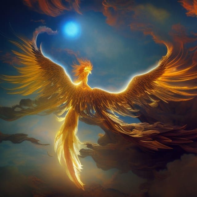 Glowing Phoenix - AI Generated Artwork - NightCafe Creator