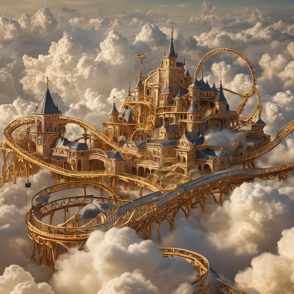 Parc attractions dans les nuages.  by @Monette77
