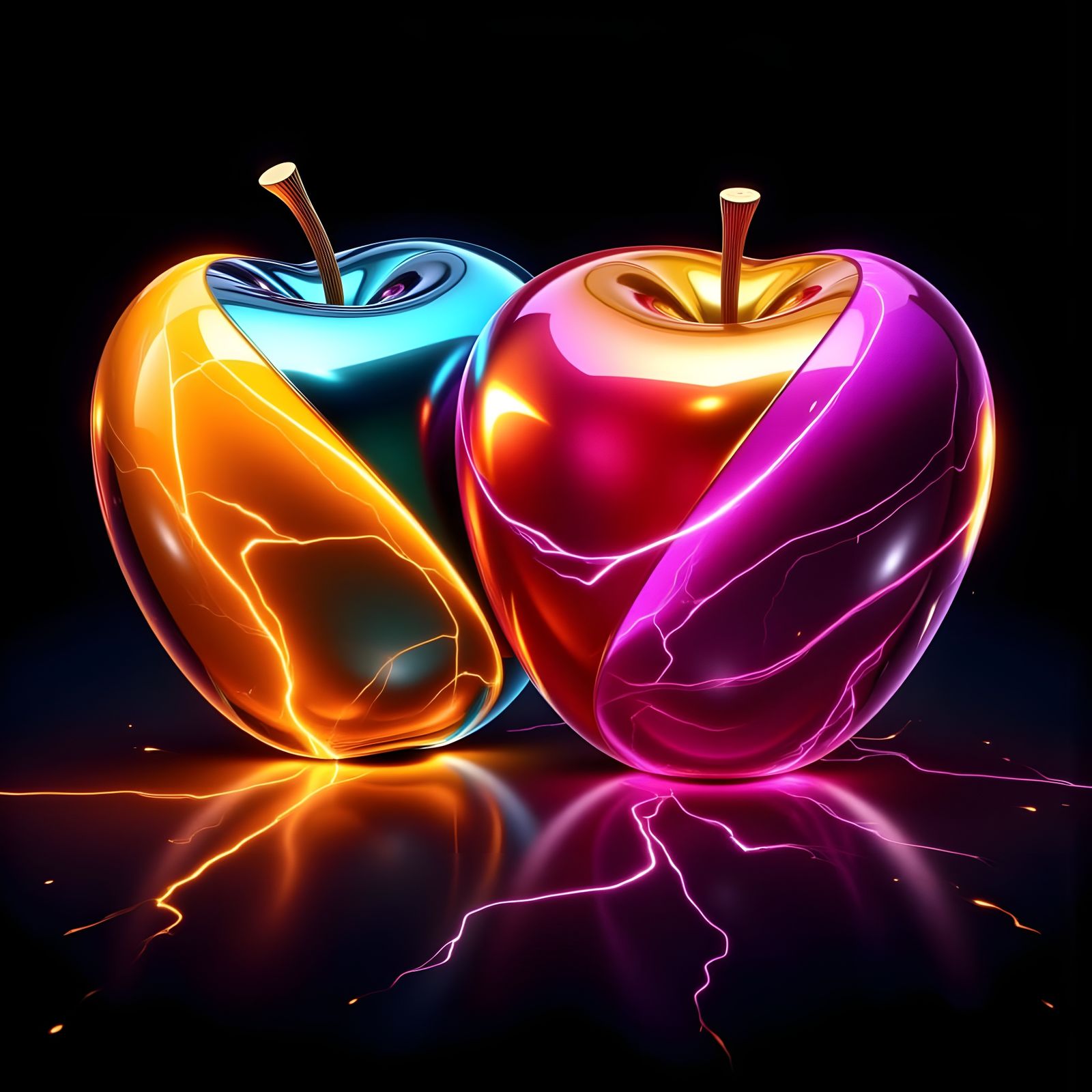 Hyperrealistic Apples in Triadic Colors