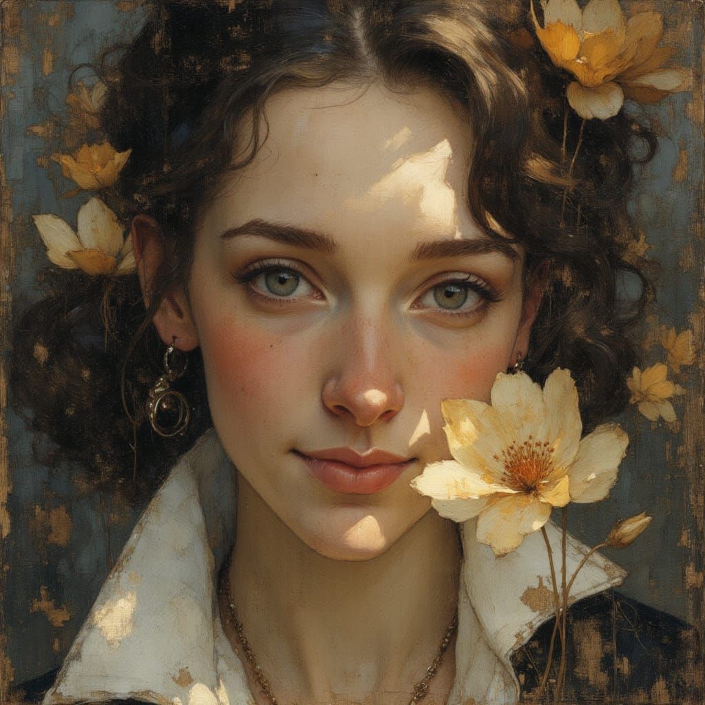 Blossoming Heart in Ethereal Oil Painting