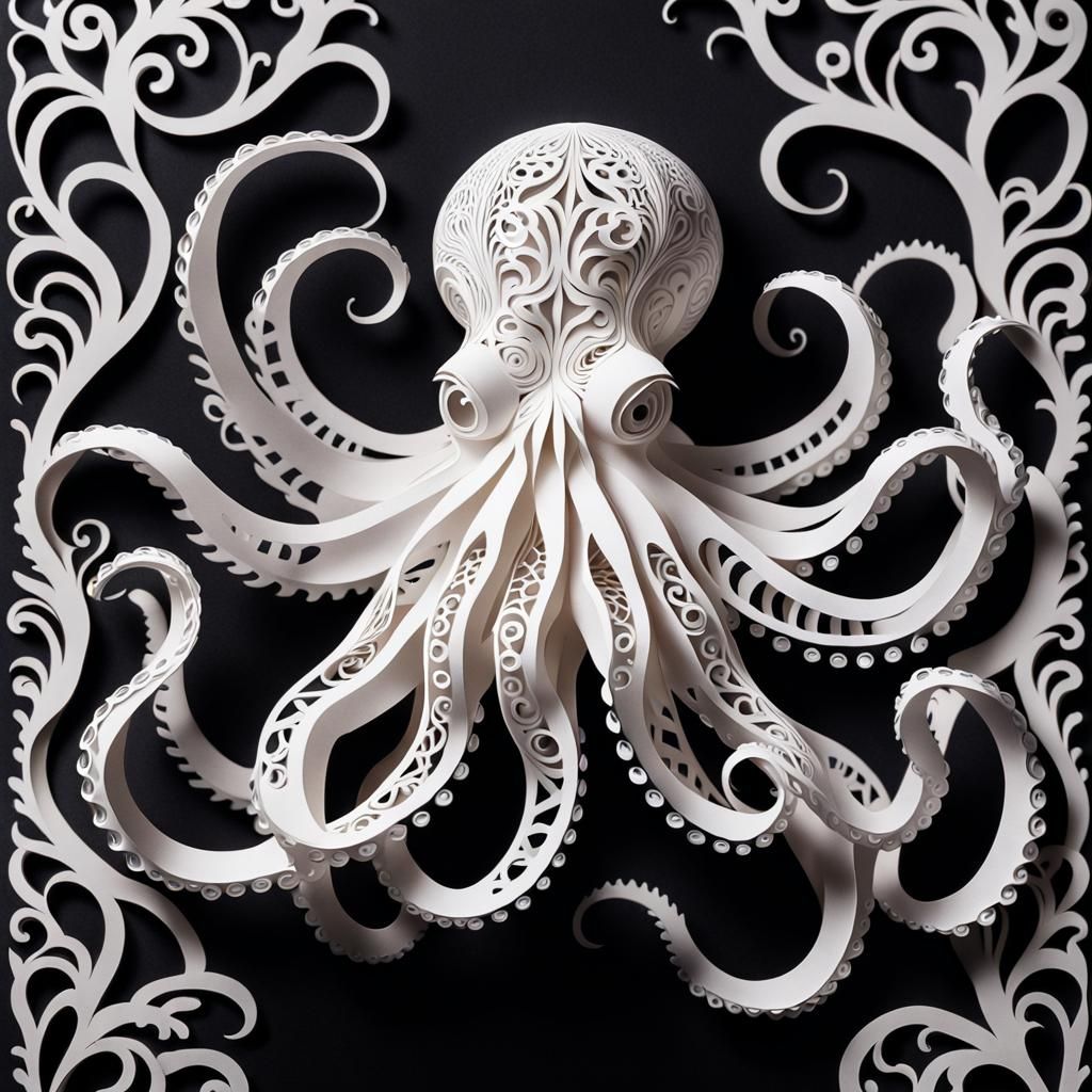 Kirigami octopus  by @The Marshes