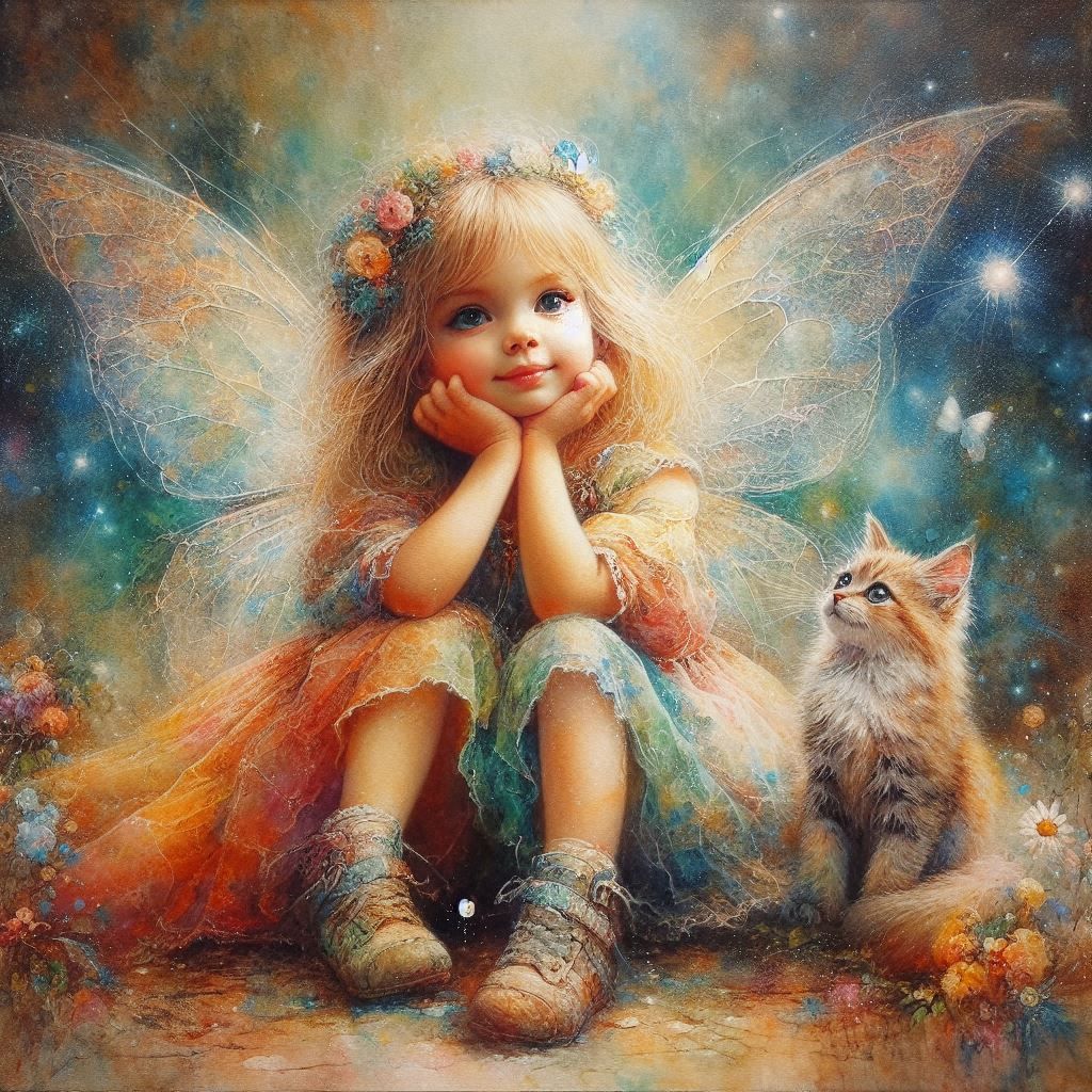 fairy and her cat