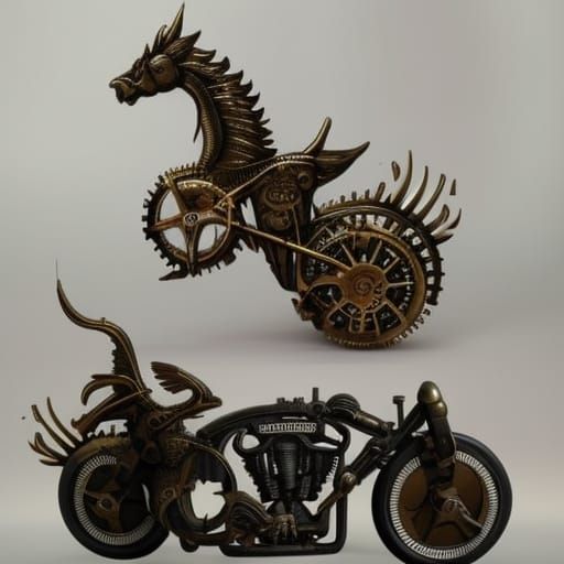 Steampunk Pegasus motorcycle - AI Generated Artwork - NightCafe Creator