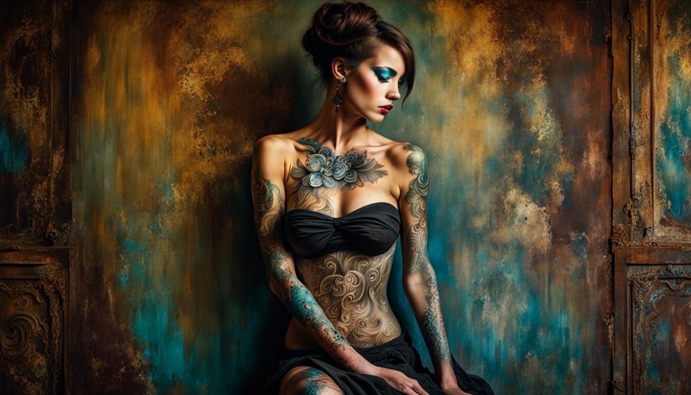 Girl with tattoo  by @SubSta
