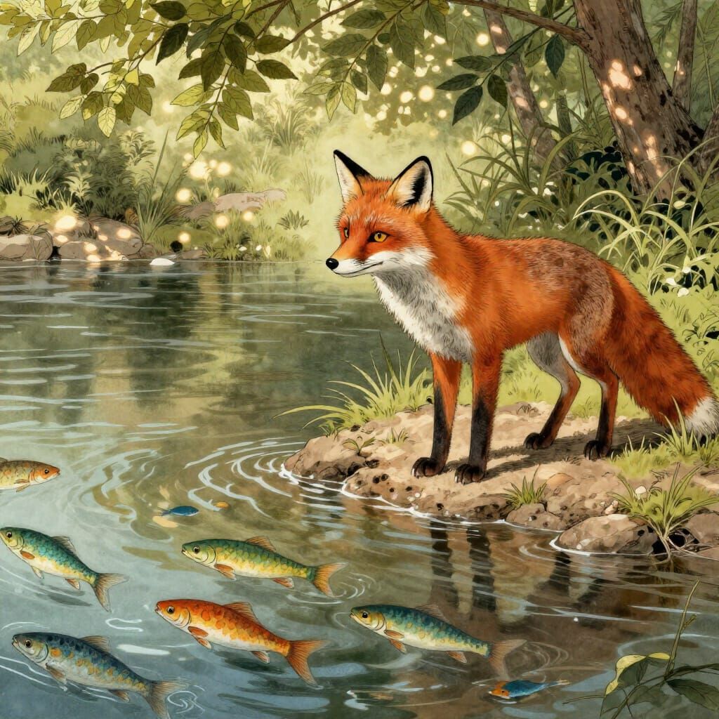 The Fox and the Fish Fable