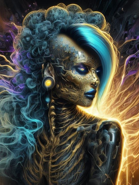 Surreal Mystical Being in Ethereal Nebula Skin