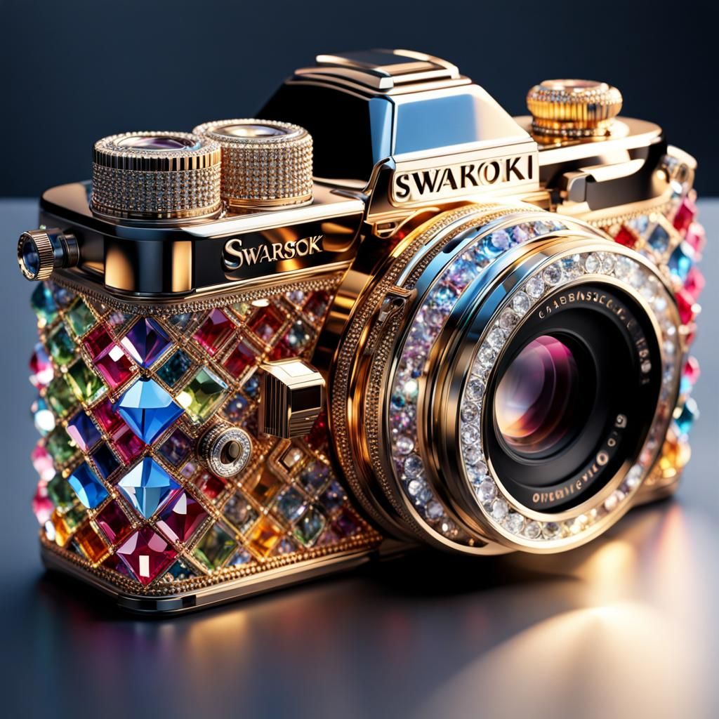 Golden and crystal studded - the perfect camera  by @Castorix