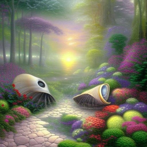 Whimsical Eye inside of a clam shell