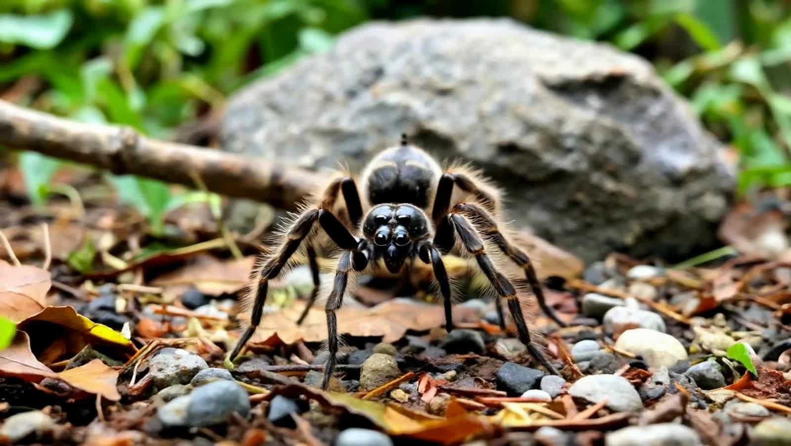a spider break-dancing while the camera circles them.