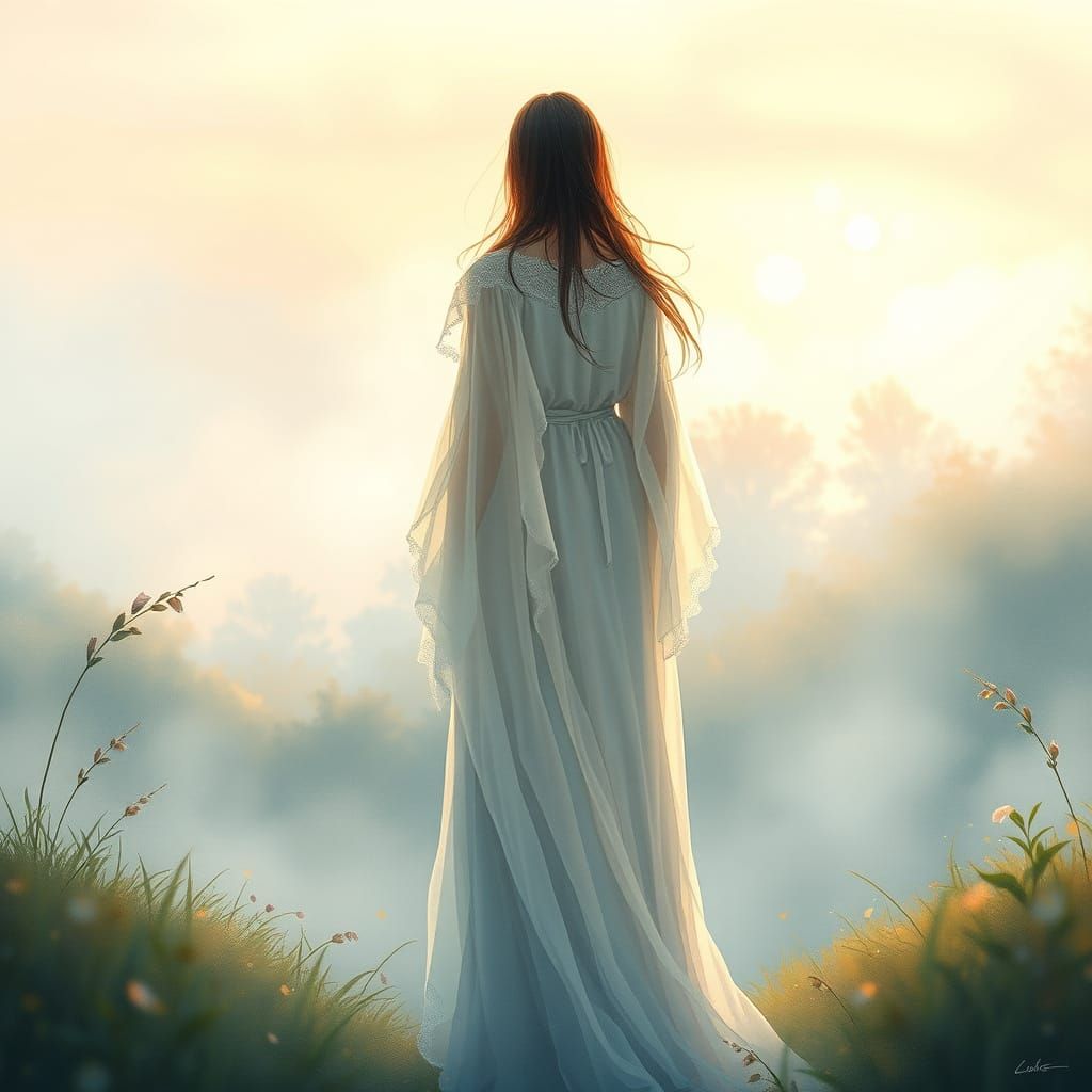 Tranquil Figure in Morning Glow