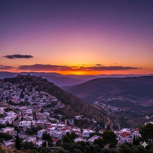 שקיעה על הרי צפת