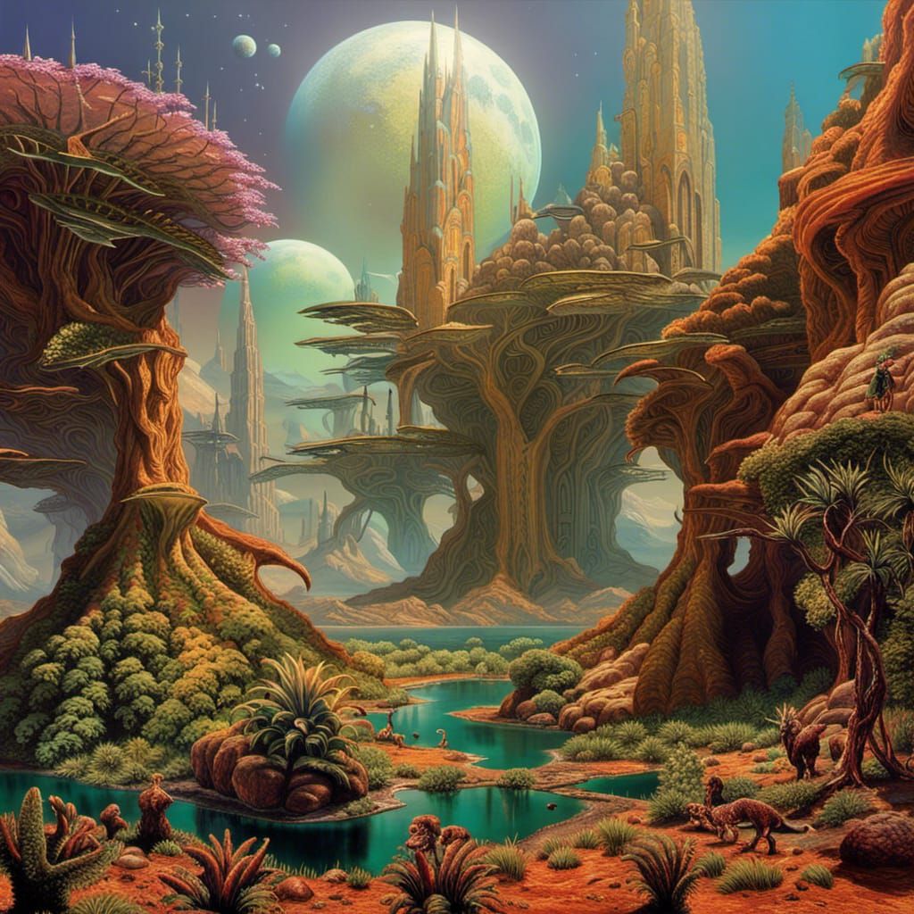 Alien Landscape - AI Generated Artwork - NightCafe Creator