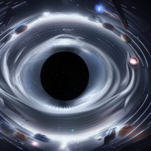 Spinning black hole, eating a star, 8k resolution, a masterpiece, 35mm ...