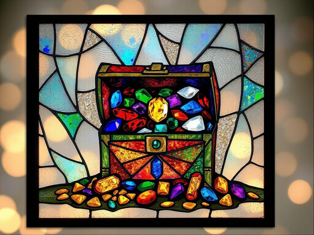 Stained Glass Treasure Chest with Alcohol Ink