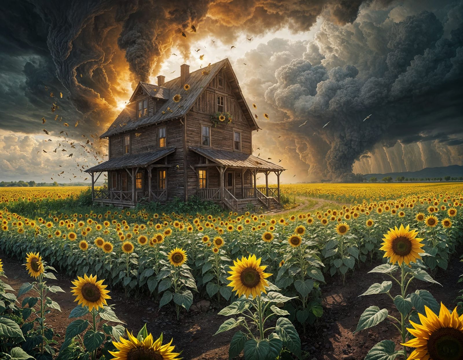 a tornado full of sunflowers   by @Chippa