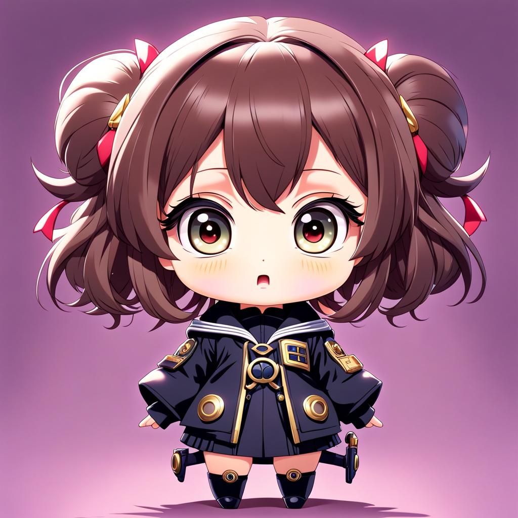 Chibi girl with a surprised look on her face - AI Generated Artwork ...