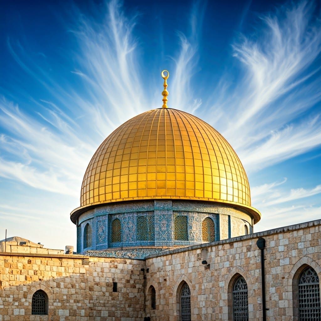 Majestic Temple in Jerusalem Radiant Dawn