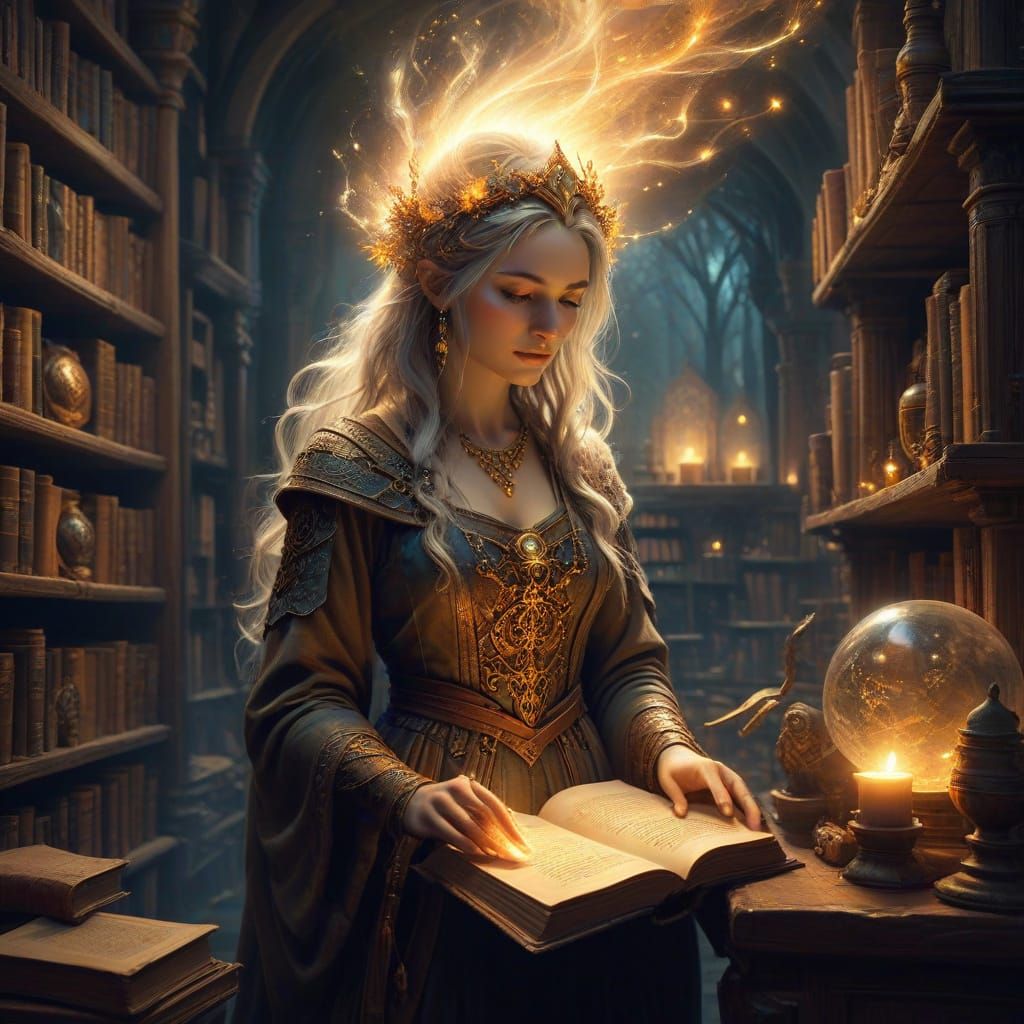 Wizard receiving knowledge