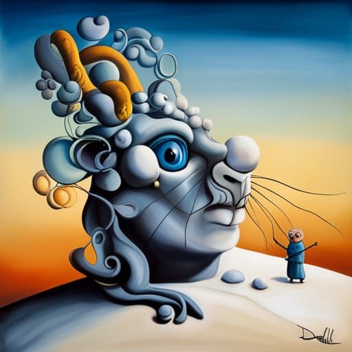 Chinchilla Prince of the snow surrealism Salvador Dali matte...