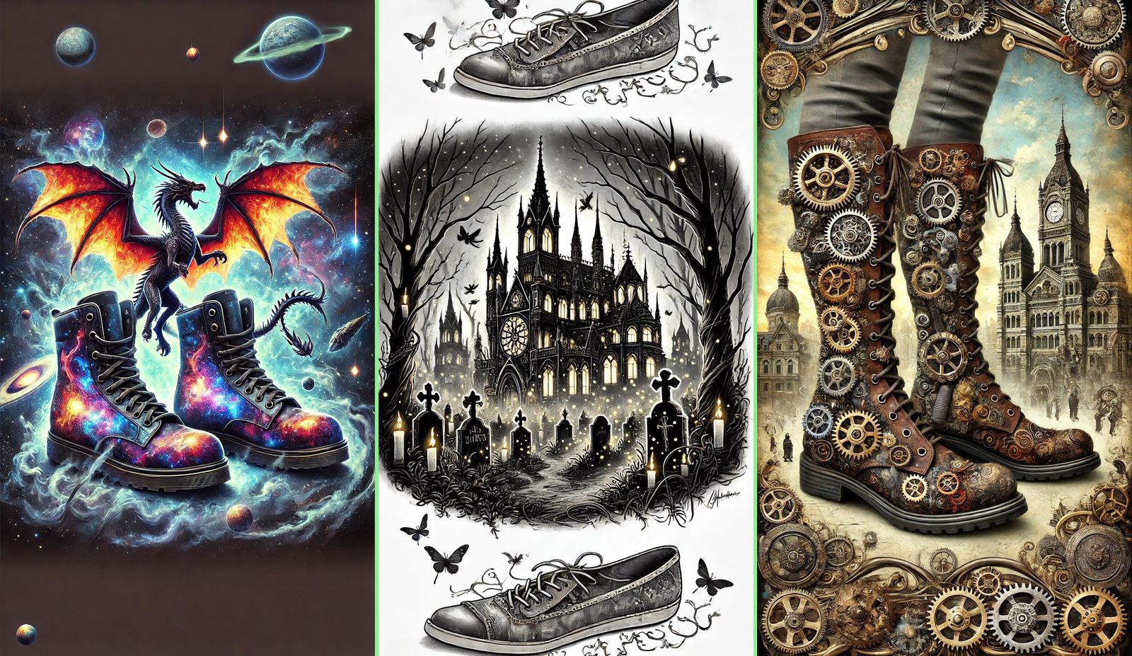 Triptych - Shoes and Boots