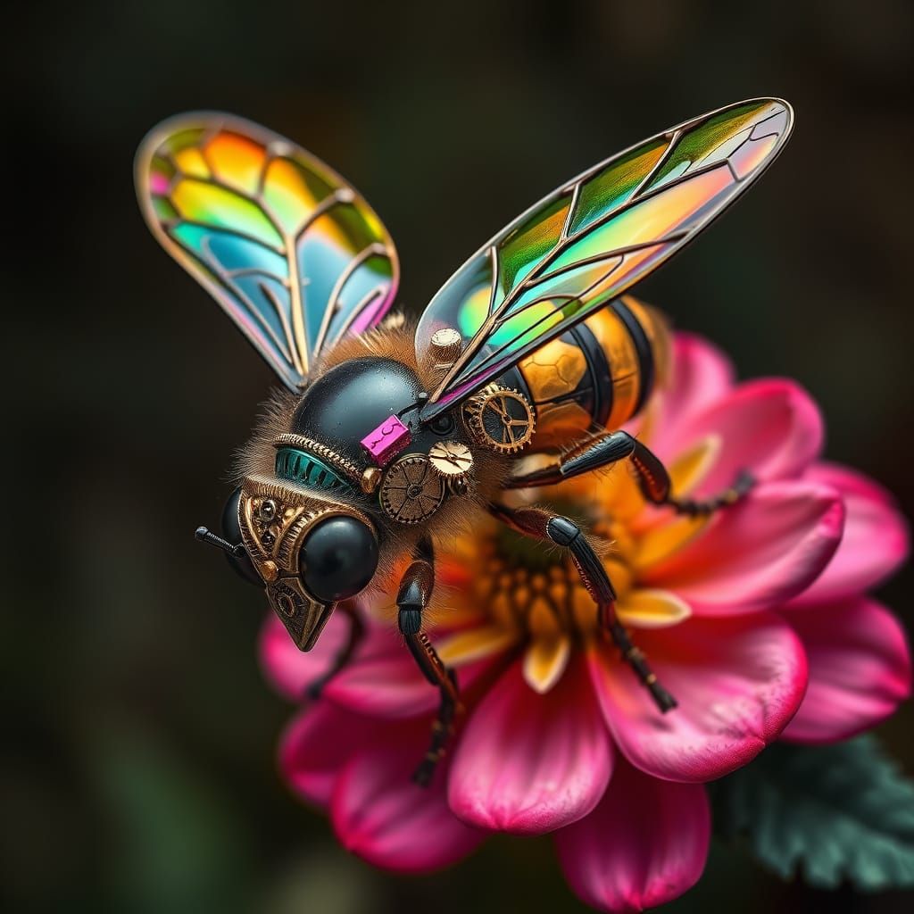 Steampunk bee.  by @KiwiJellyBean