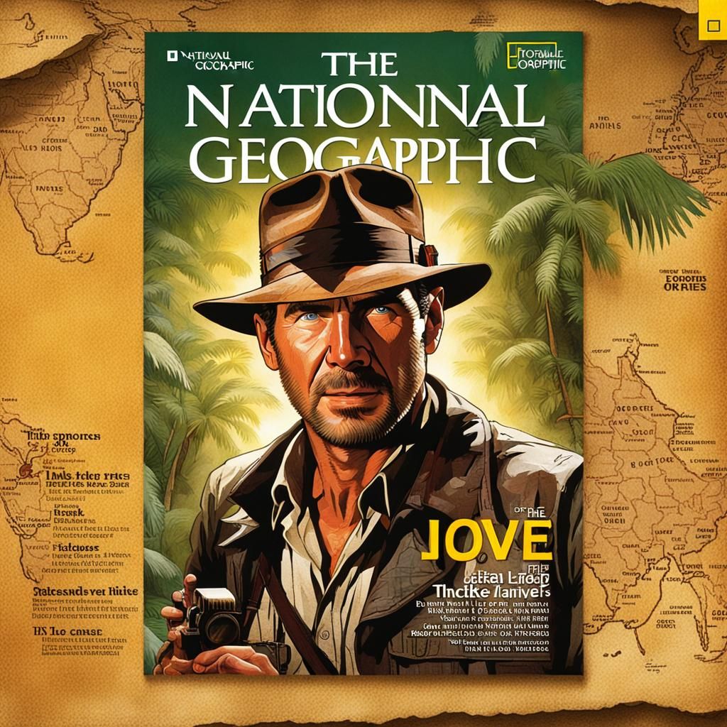 Indiana Jones on the cover of National Geographic  by @undefined