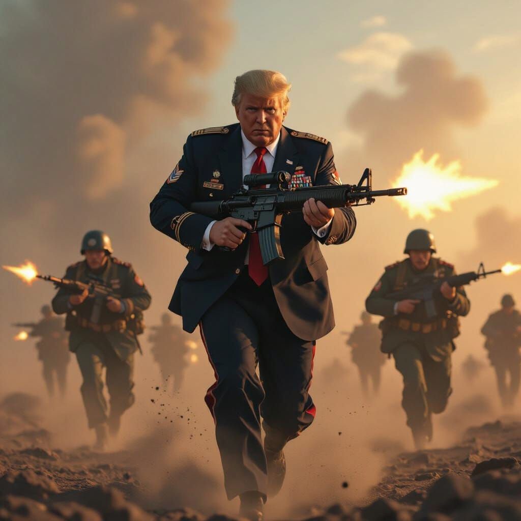 US Army Charges Towards China in Epic Military Art