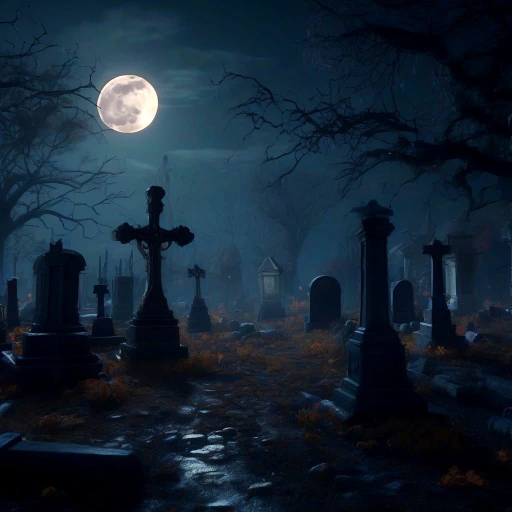 Horror Graveyard Scene