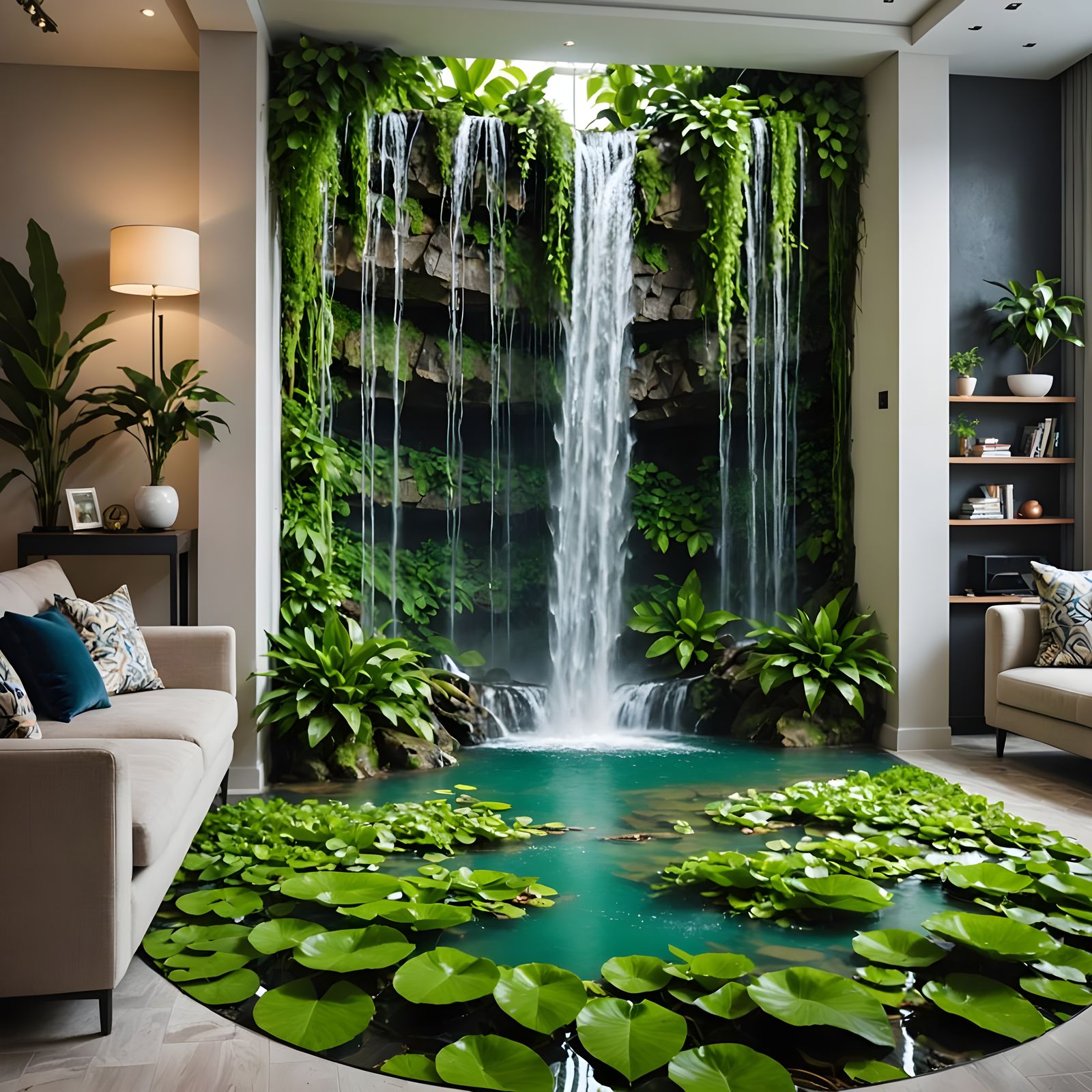 Living room waterfall  by @Harmony