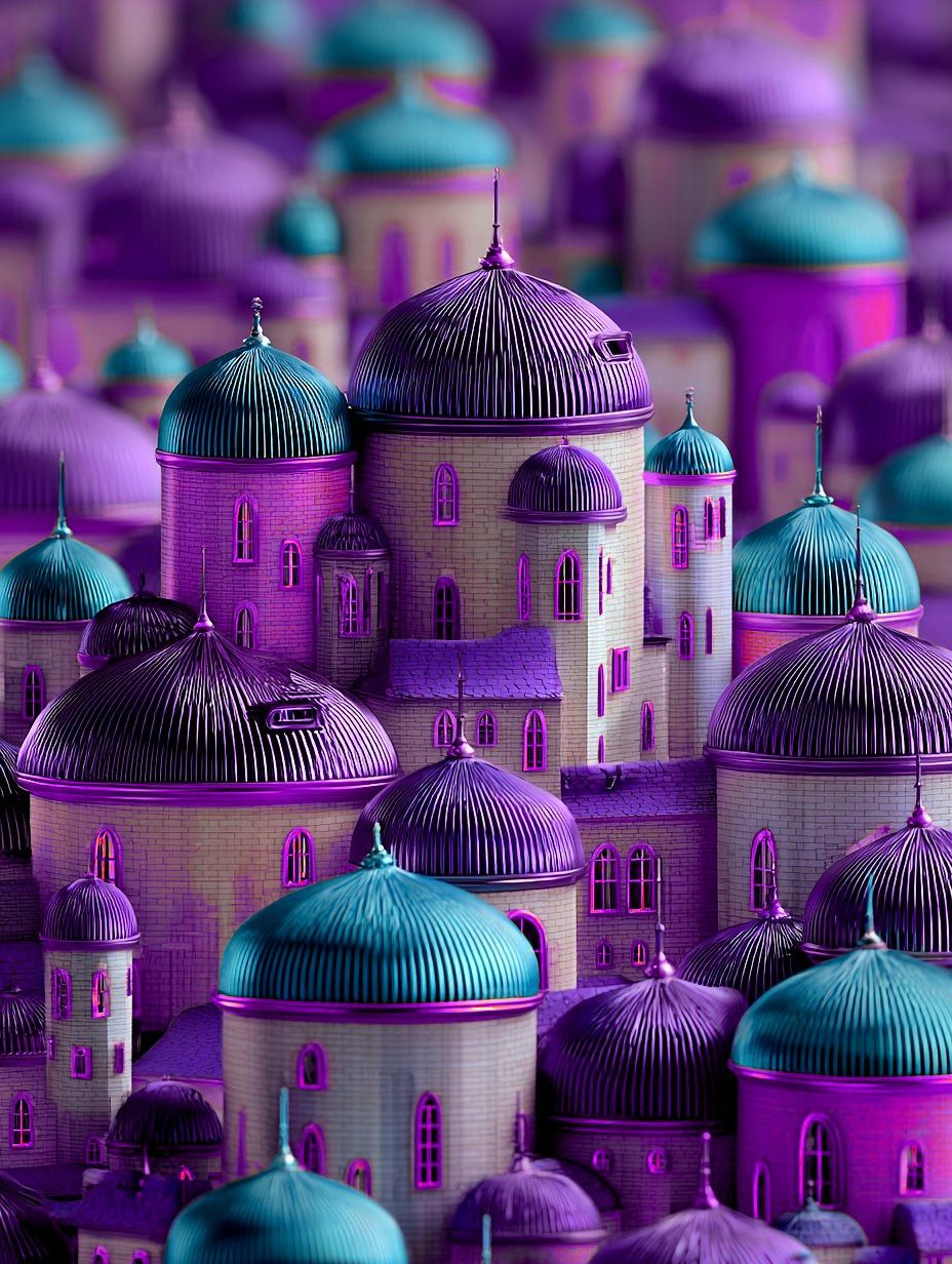 Turquoise and purple