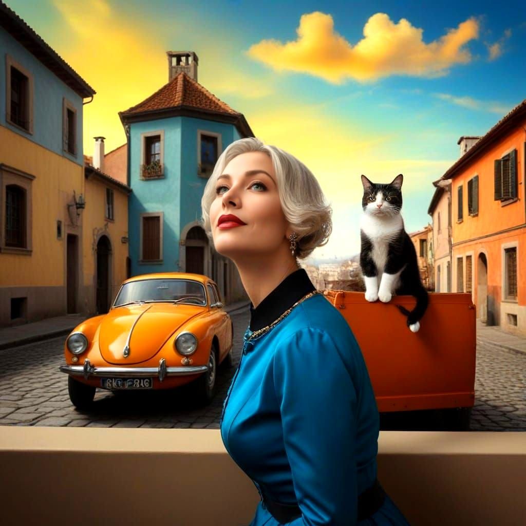 Captivating Portrait of a Confident Lady in a Vibrant Outfit