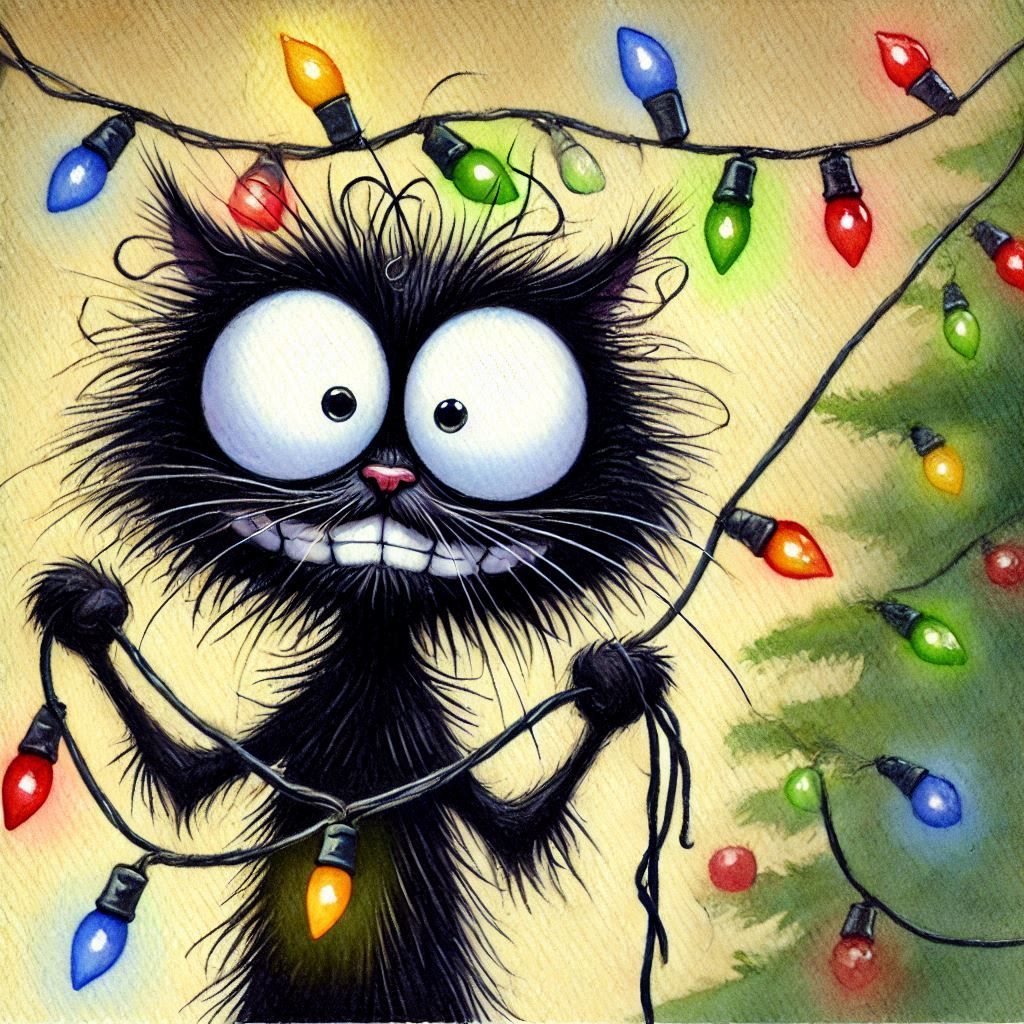 Xmas Cat ( developed from a prompt by Jayne Reynolds)