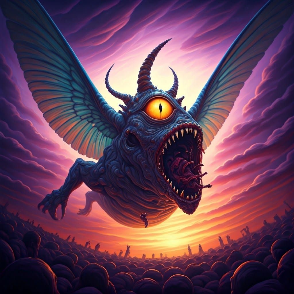1 Eyed 1 Horned Flying Purple Eater A one eyed, one horned, flying purple people eater, one eyed, one