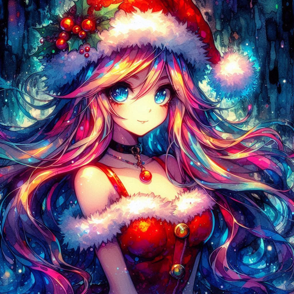 Anime Santa Girl (DALL·E 3)
