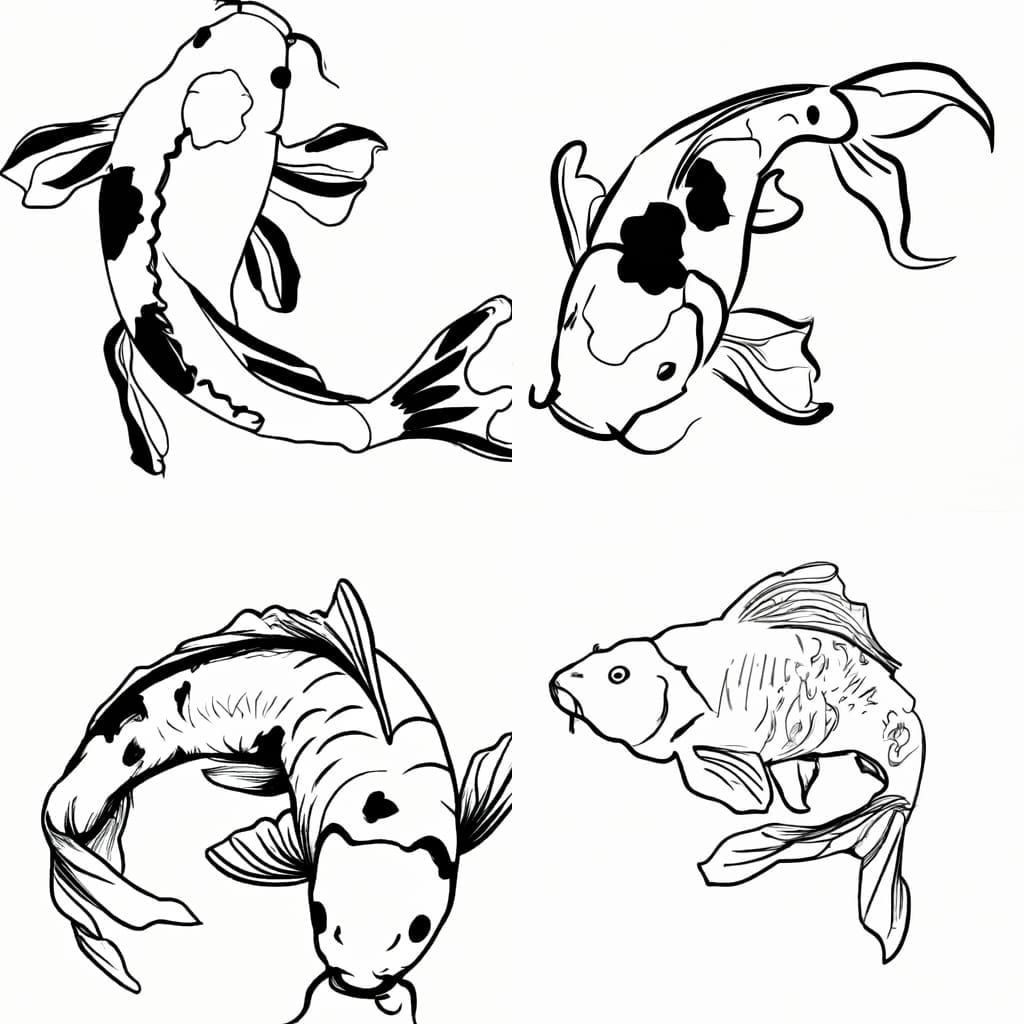 black and white koi fish - AI Generated Artwork - NightCafe Creator