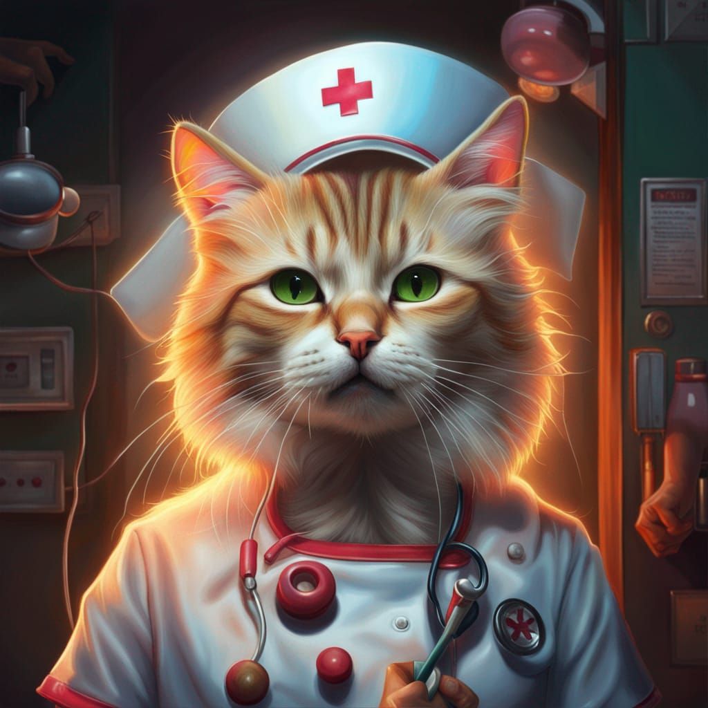 Cats with a Job - Nurse  by @Espinado 