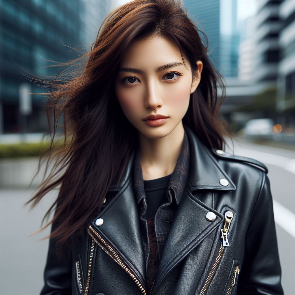 Japanese beauty in leather