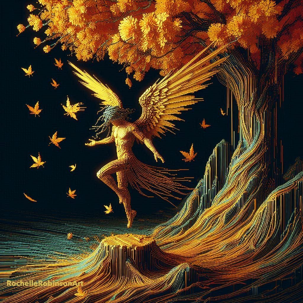 The Fallen Angel in Gold