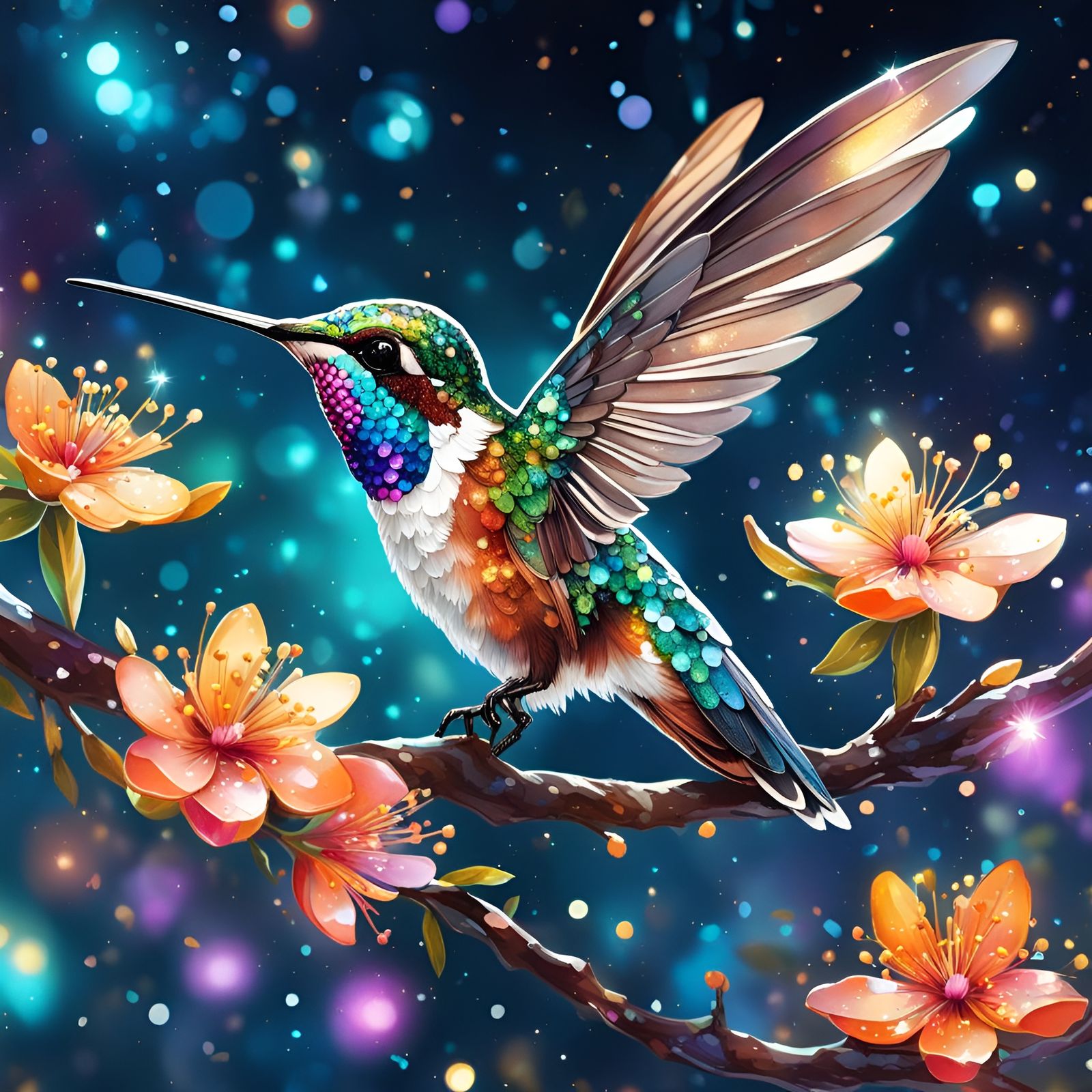 Sparkly Hummingbird  by @Rosie