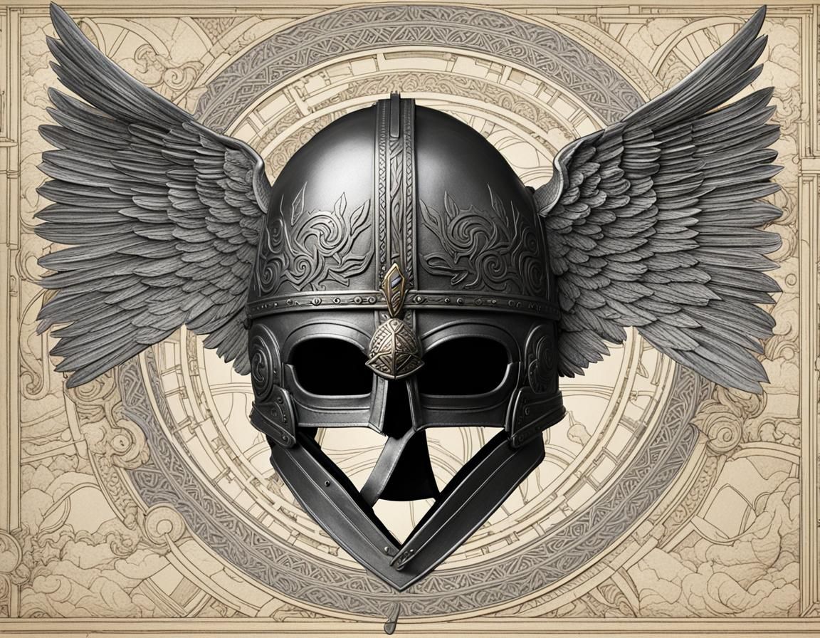 Winged Helm of Awe, Thors helmet - AI Generated Artwork - NightCafe Creator