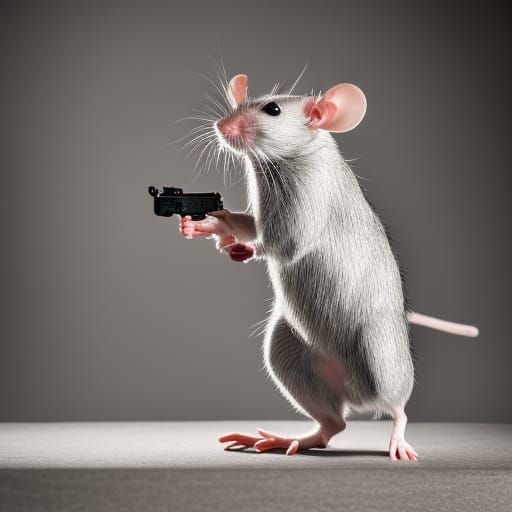 A rat man with a gun - AI Generated Artwork - NightCafe Creator