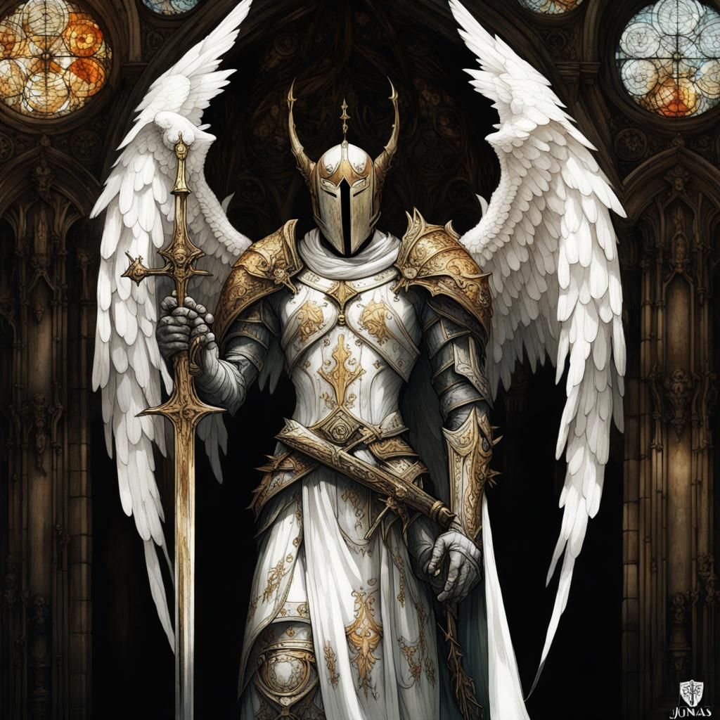 Stunning Masterpiece of a Gothic Dark Fantasy Angel Knight