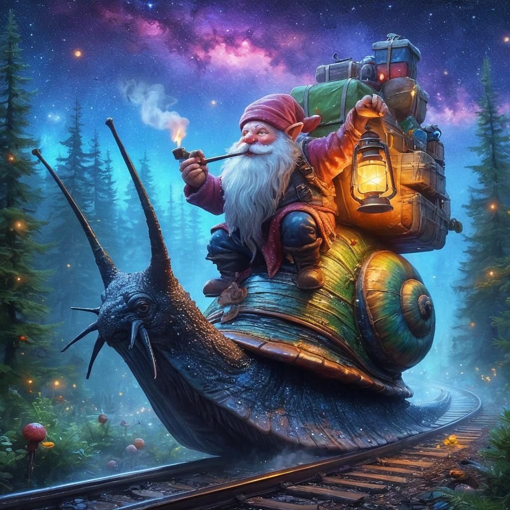Gnome Night Train  by @Bad Hobbit