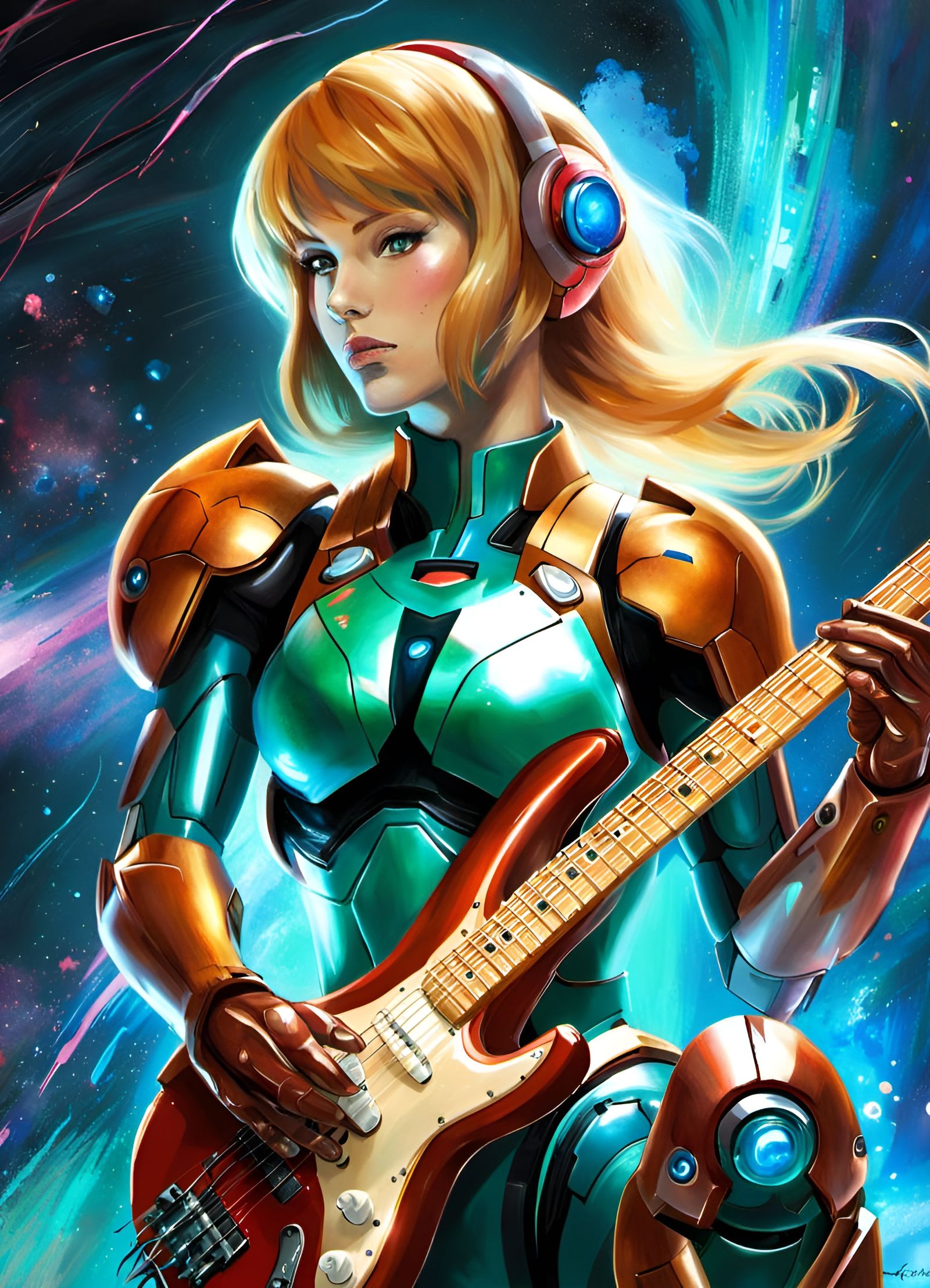 Samus Aran Intergalactic Rockstar - AI Generated Artwork - NightCafe ...