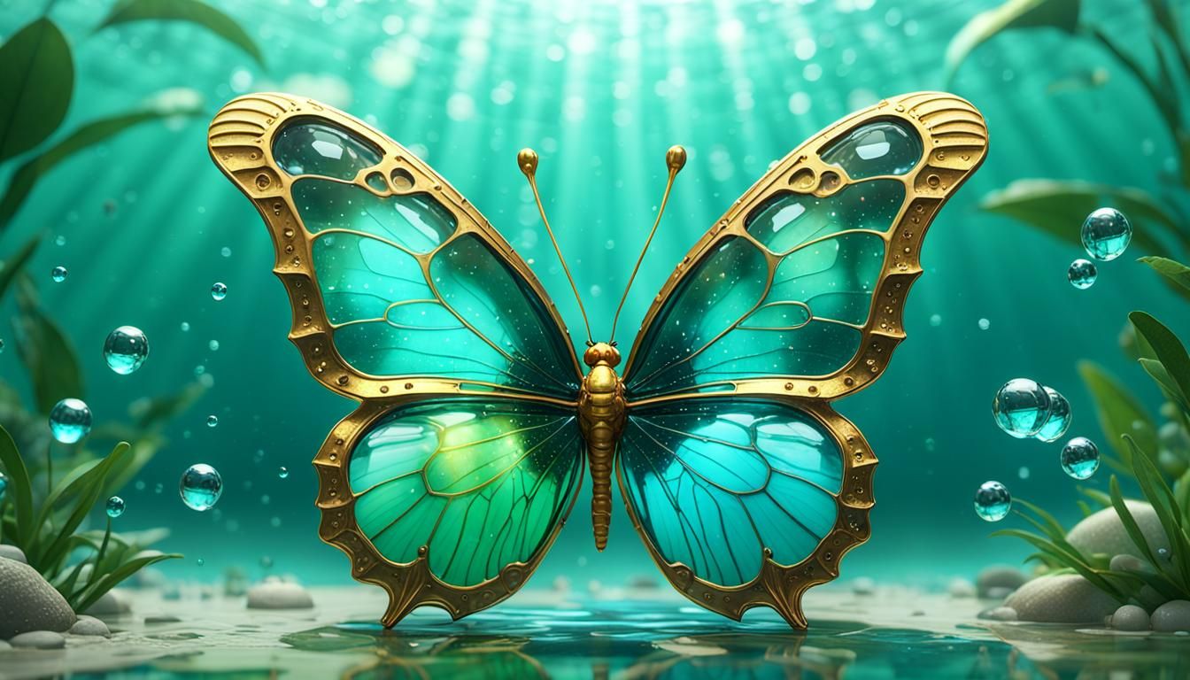Glass Butterfly Dazzles in Stunning 3D Cinematic Art