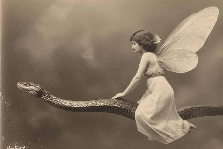 Fairy Riding on snake