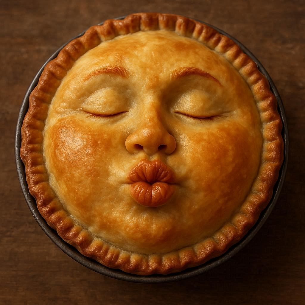 A kiss from a pie